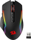 The wireless gaming mouse supports dual-mode wired/wireless connectivity and features 10,000 DPI and a "Fire" button.