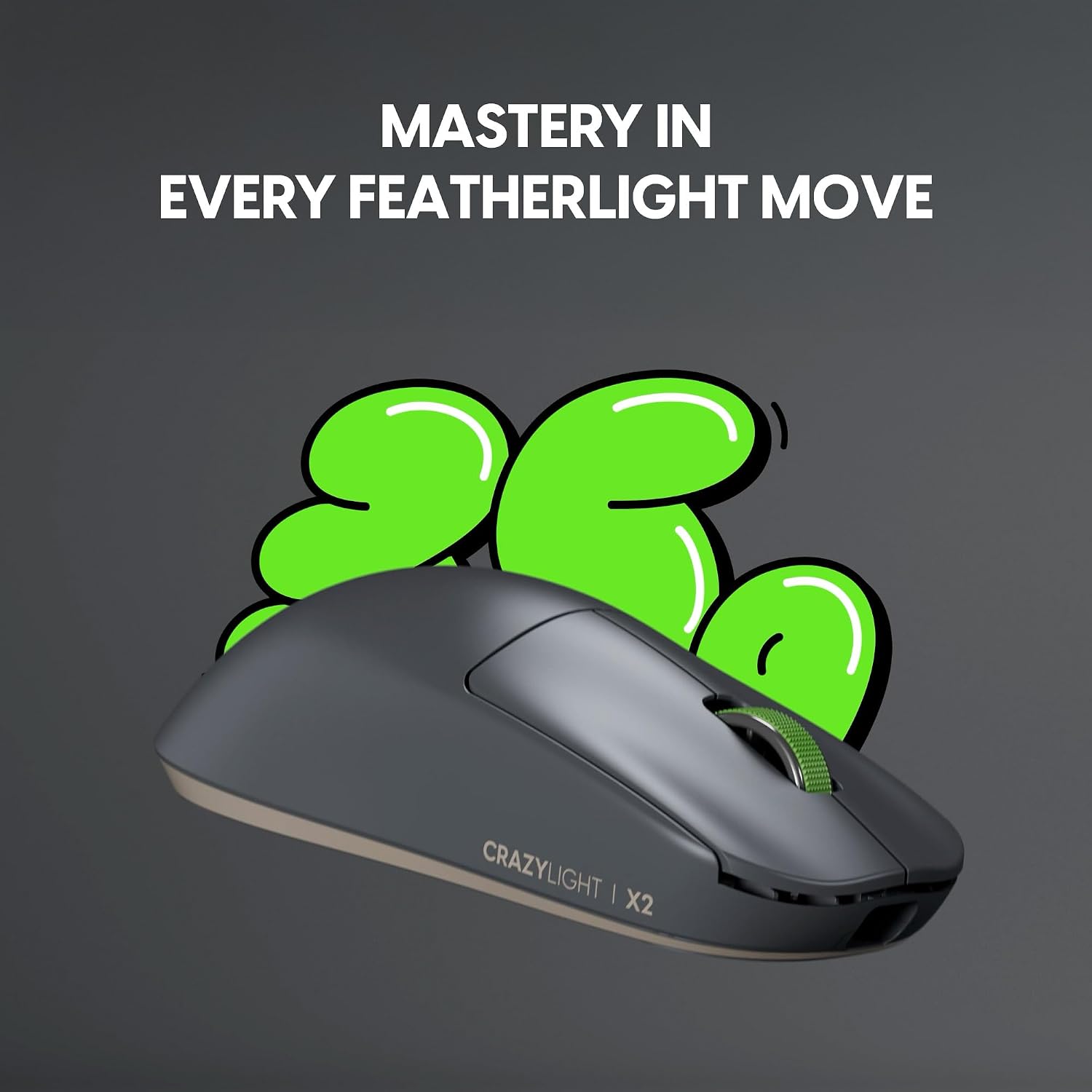 Wireless gaming mouse. Ultra-lightweight design, weighing only 35g (1.23 oz).
