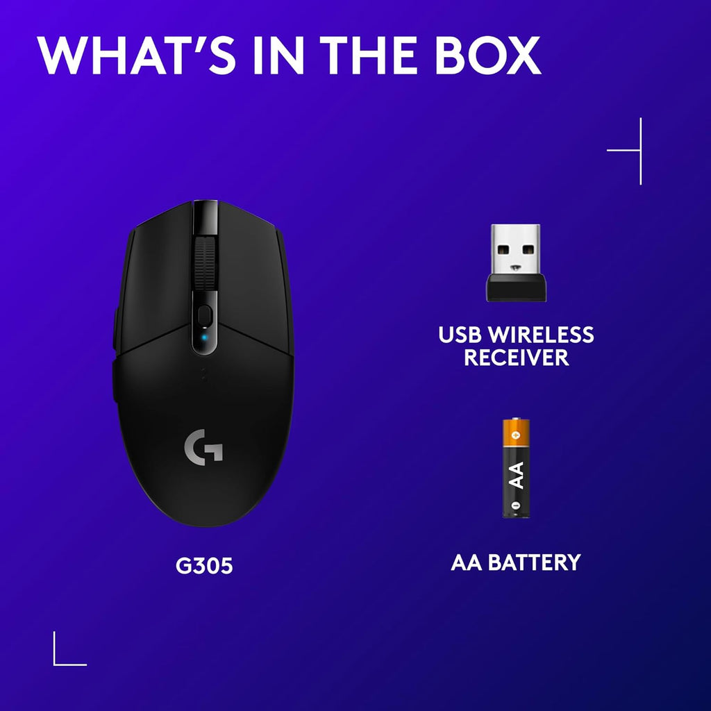 Wireless Gaming Mouse — HERO Sensor, 12,000 DPI, Lightweight Design — Black