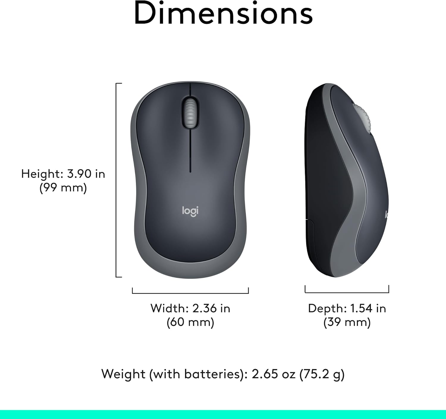 Wireless Mouse — 2.4GHz Connection (includes USB mini receiver)