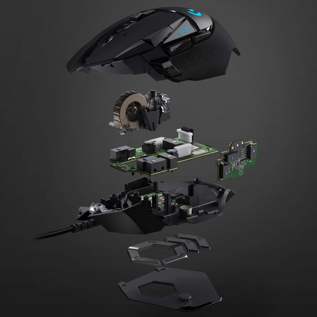 High-Performance Wired Gaming Mouse — HERO 25K Sensor, 25,600 DPI (PC/Mac Compatible, Black)