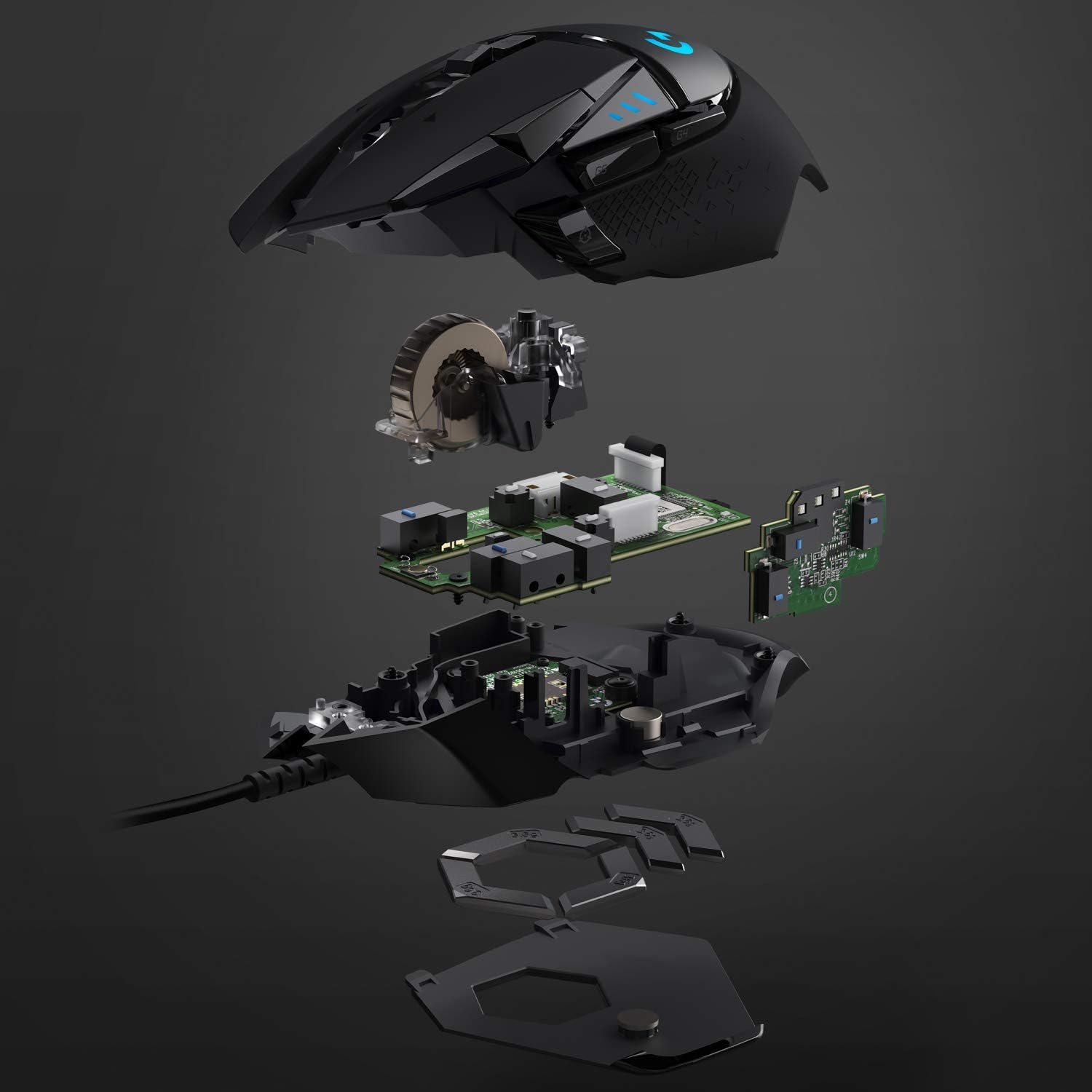 High-Performance Wired Gaming Mouse — HERO 25K Sensor, 25,600 DPI (PC/Mac Compatible, Black)