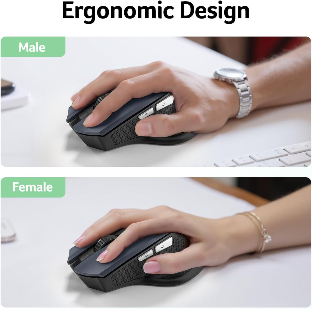 Wireless mouse for laptops—2.4GHz wireless mouse featuring 3-level DPI adjustment and a USB-A receiver.