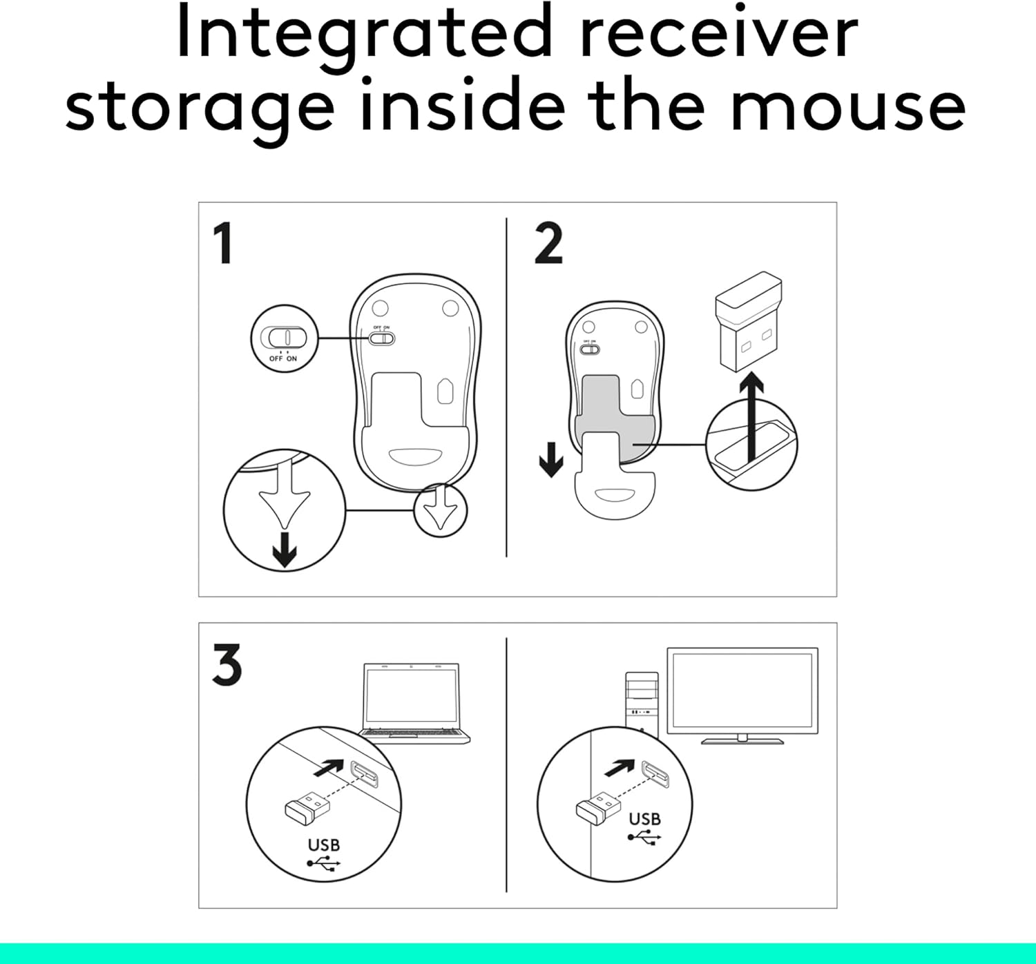 Wireless Mouse — 2.4GHz Connection (includes USB mini receiver)