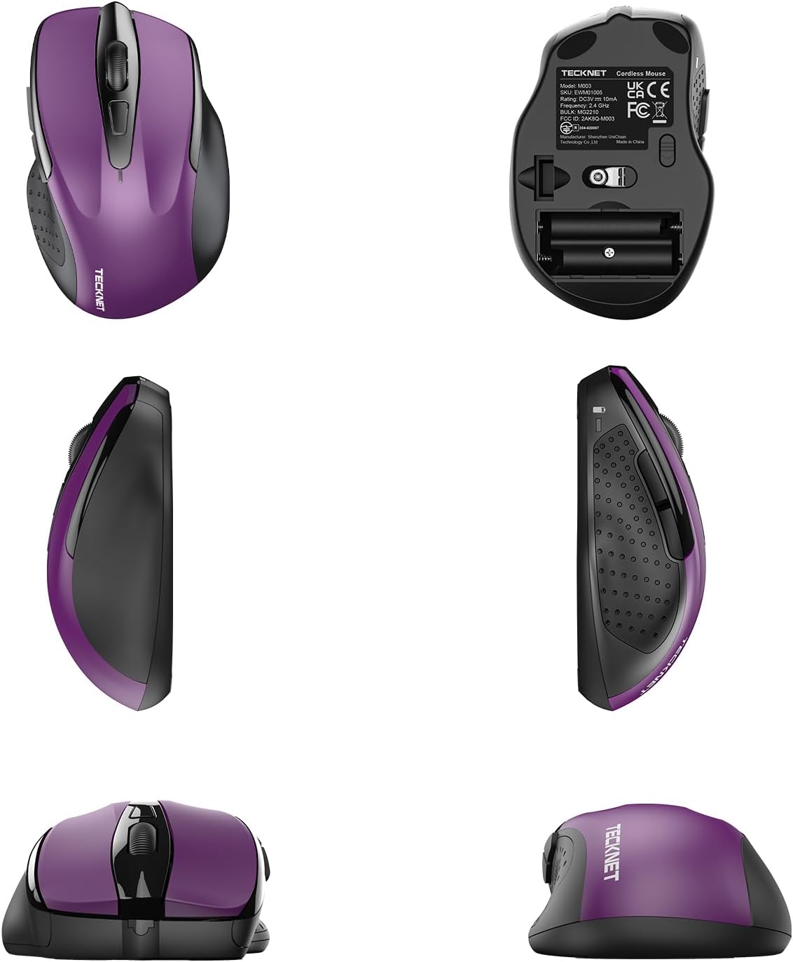 Wireless Mouse — 2.4GHz Ergonomic Optical Mouse for Laptops, Desktops, and Chromebooks