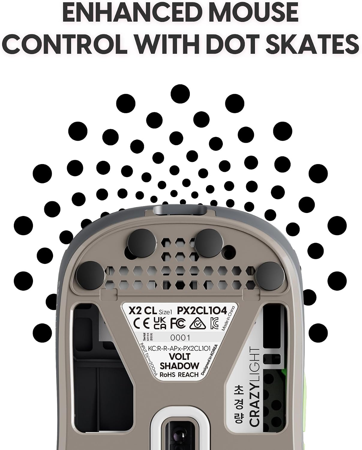 Wireless gaming mouse. Ultra-lightweight design, weighing only 35g (1.23 oz).