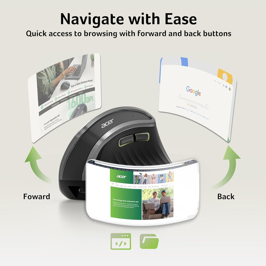 Wireless Ergonomic Mouse—Vertical Mouse for Office Use.