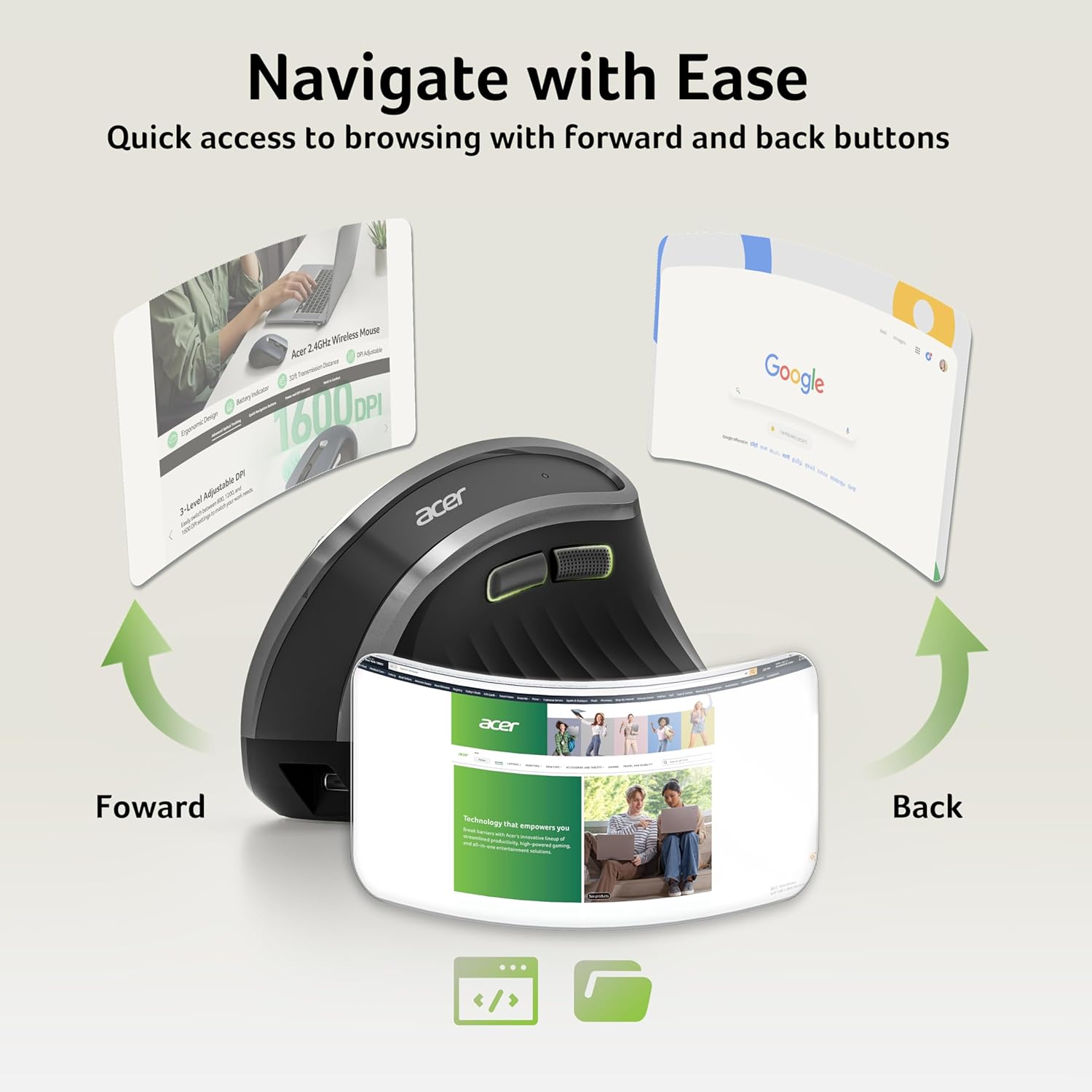 Wireless Ergonomic Mouse—Vertical Mouse for Office Use.