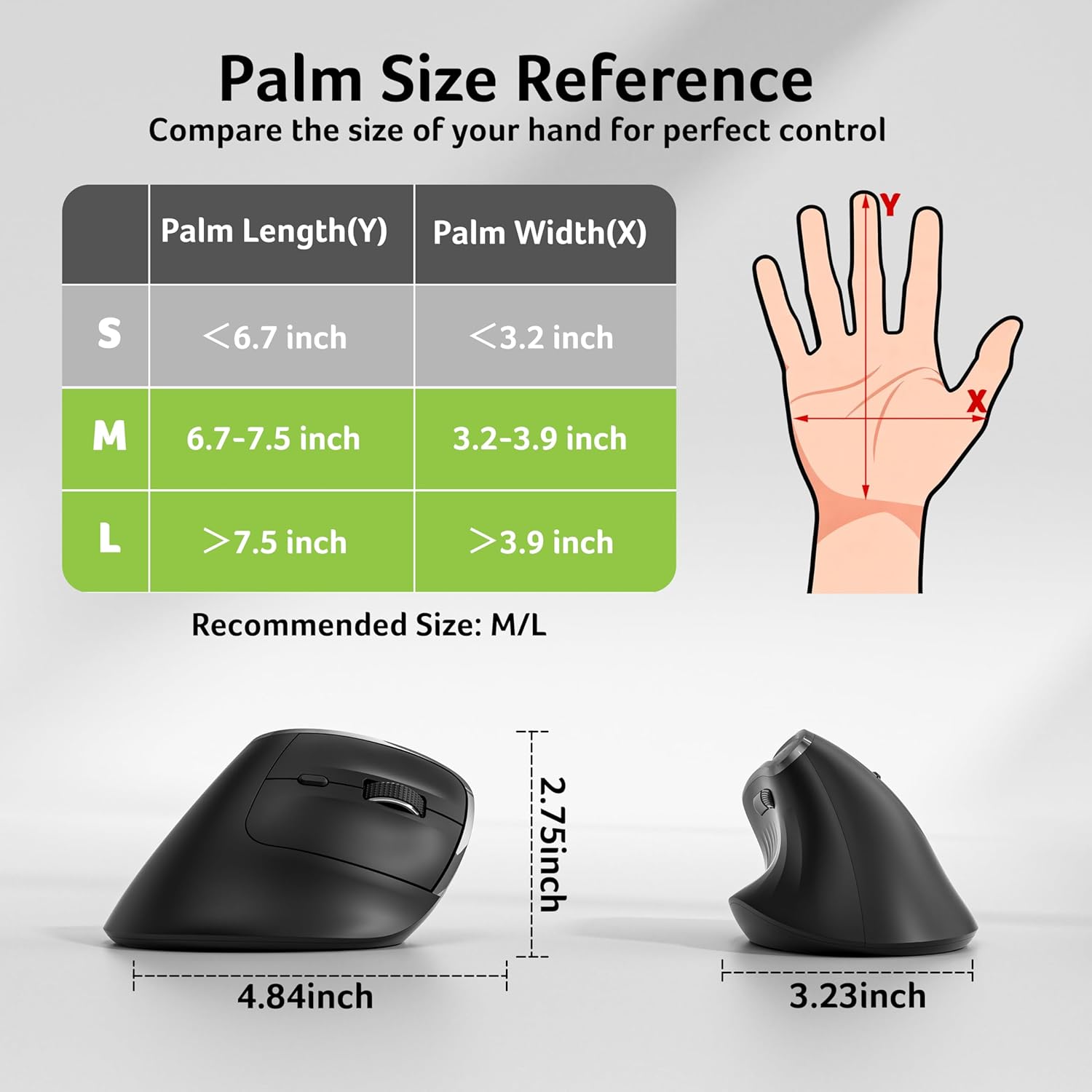 Wireless Ergonomic Mouse—Vertical Mouse for Office Use.