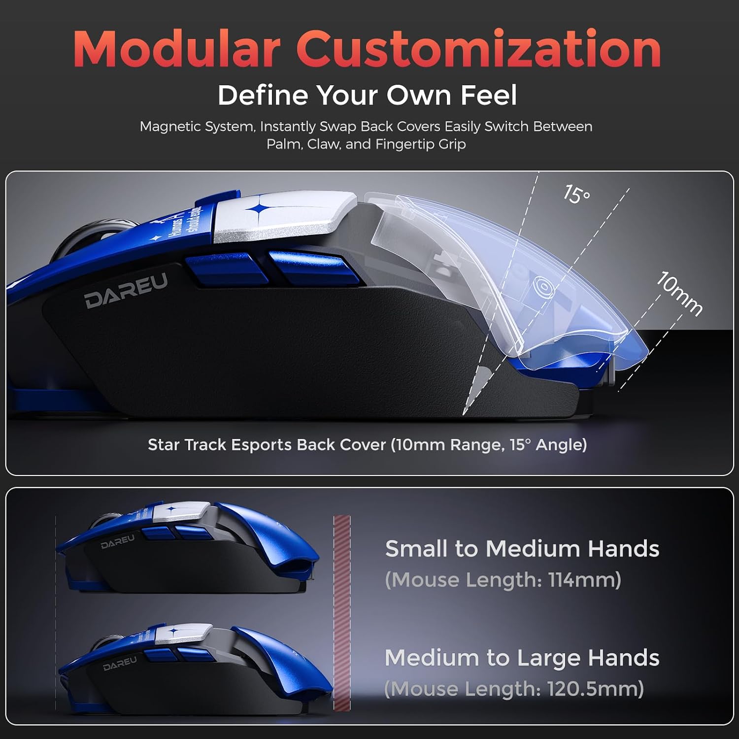 Tri-mode modular gaming mouse supporting dual-path 8000Hz polling rates.