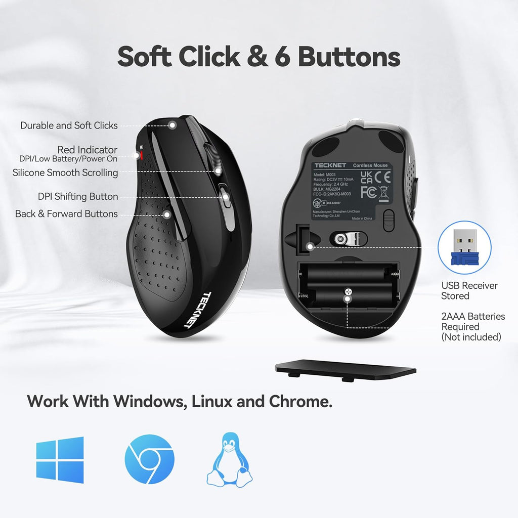 Wireless Mouse—Compatible with Laptops, Desktops, and Chromebooks