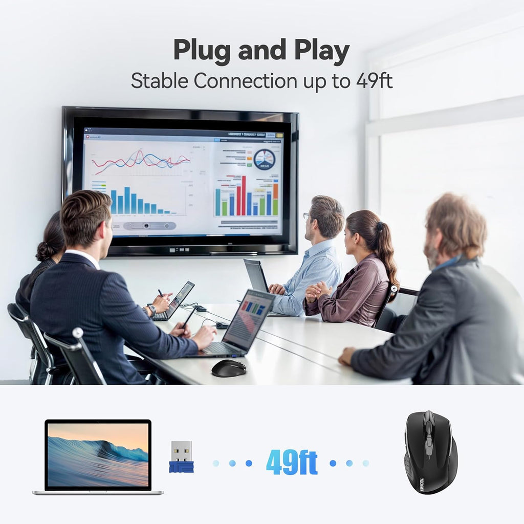 Wireless Mouse—Compatible with Laptops, Desktops, and Chromebooks