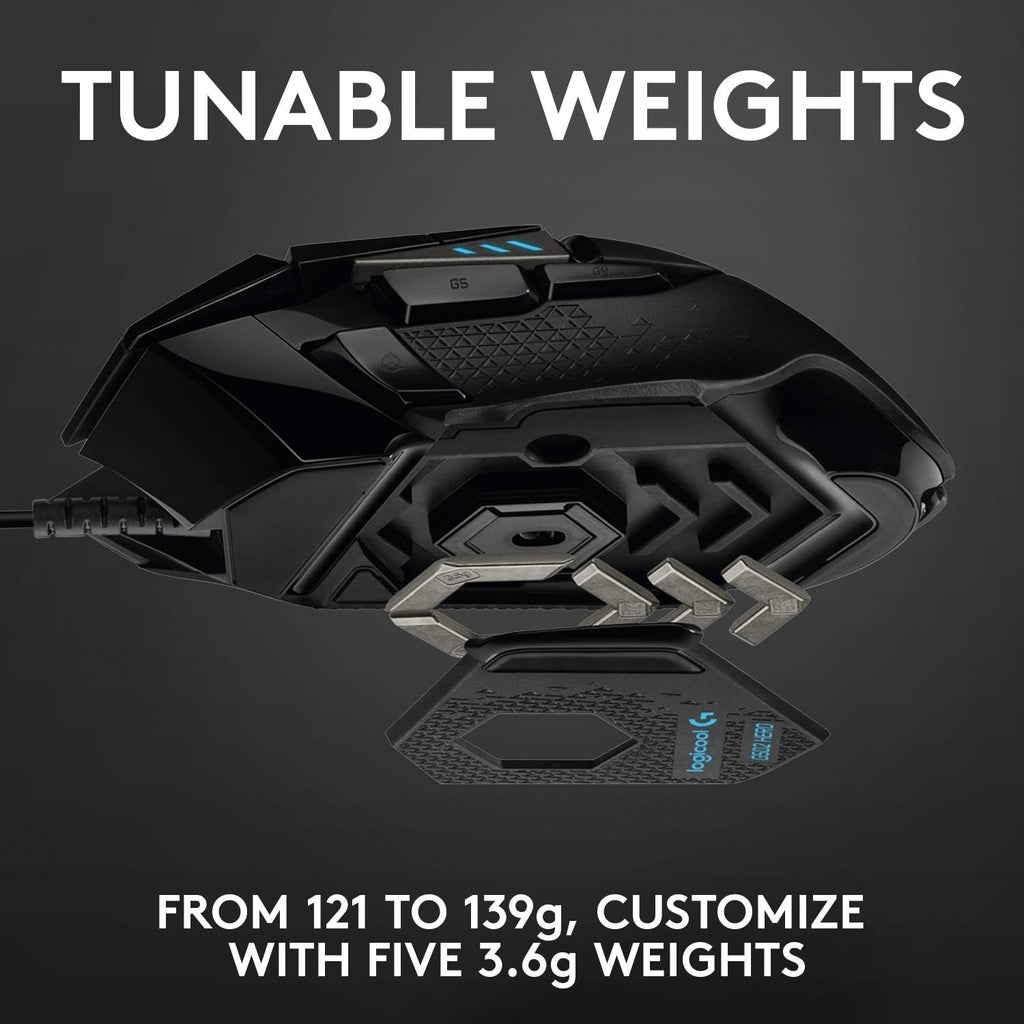 High-Performance Wired Gaming Mouse — HERO 25K Sensor, 25,600 DPI (PC/Mac Compatible, Black)