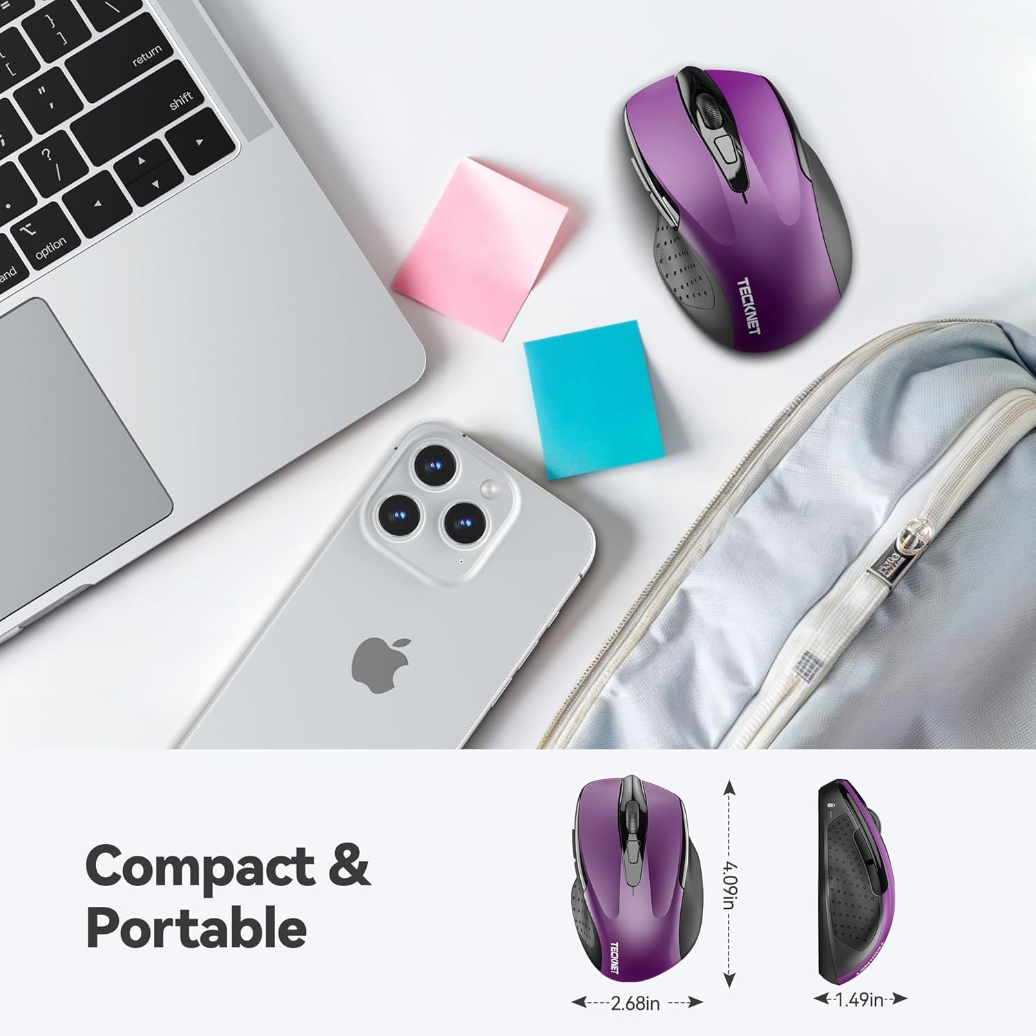 Wireless Mouse — 2.4GHz Ergonomic Optical Mouse for Laptops, Desktops, and Chromebooks