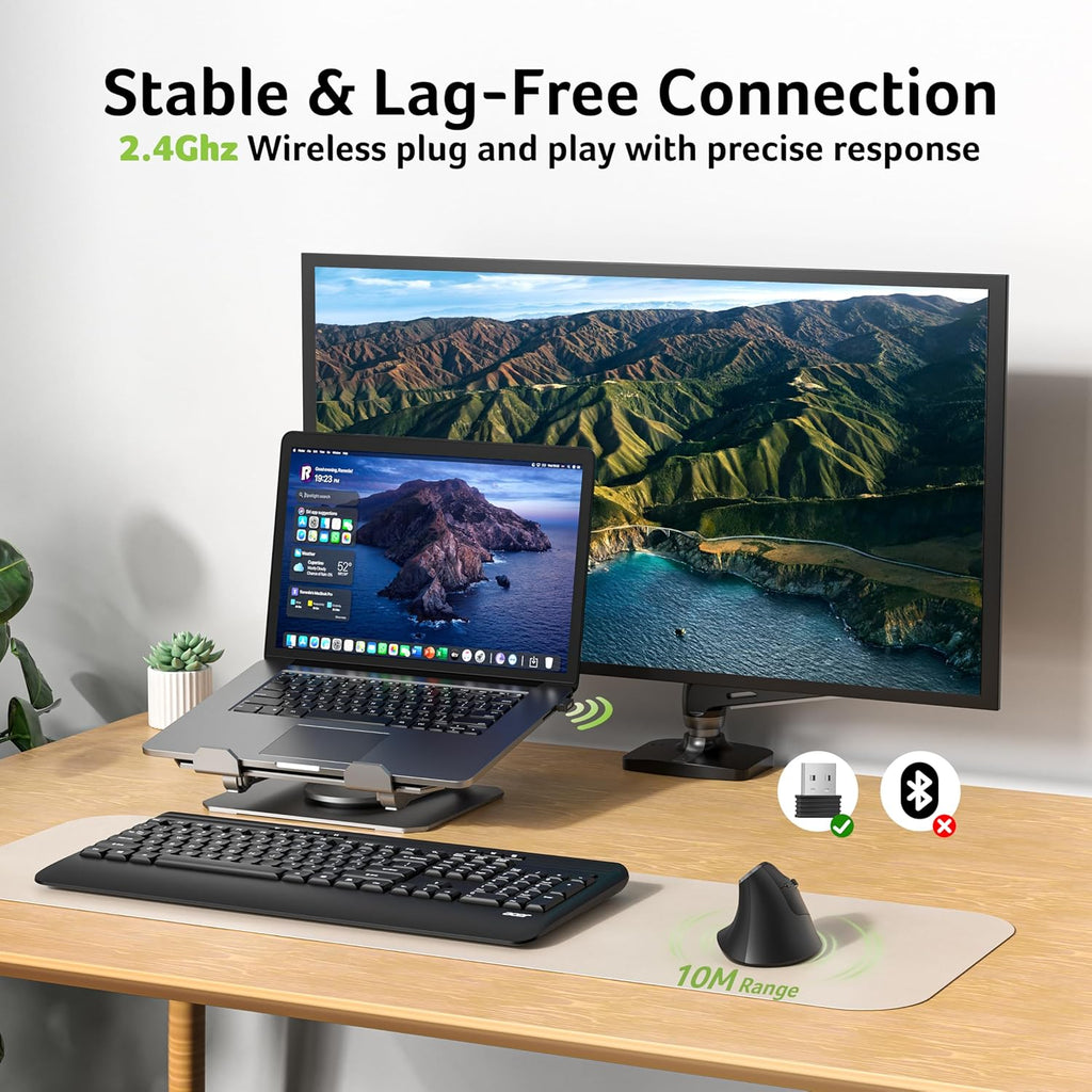 Wireless Ergonomic Mouse—Vertical Mouse for Office Use.